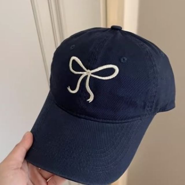 Bow Baseball Cap Embroidered