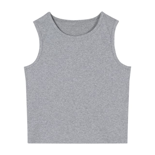 Tank Top Back Plain Open Crop