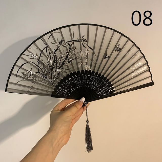 Choker Floral / Set Lace Foldable Hand Fan (Various Designs)