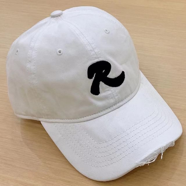 Lettering Cap Embroidered Baseball