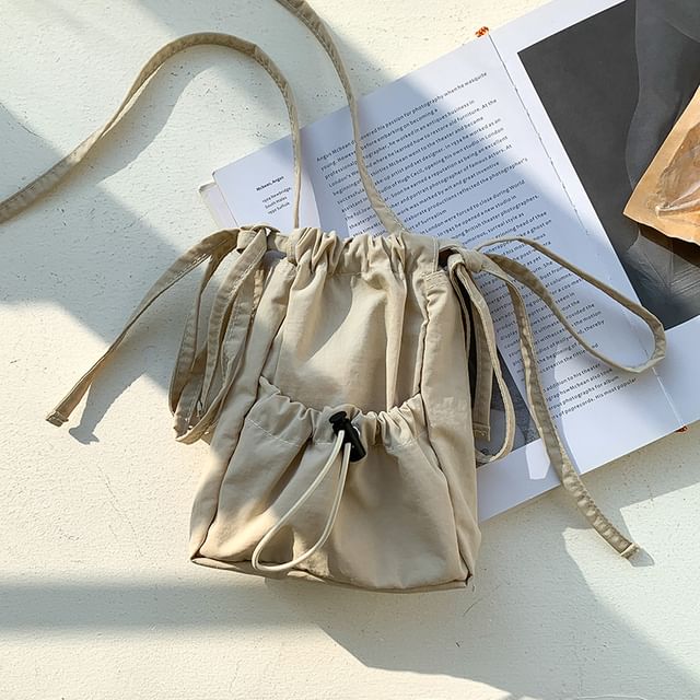Bag Crossbody Nylon Drawstring Plain