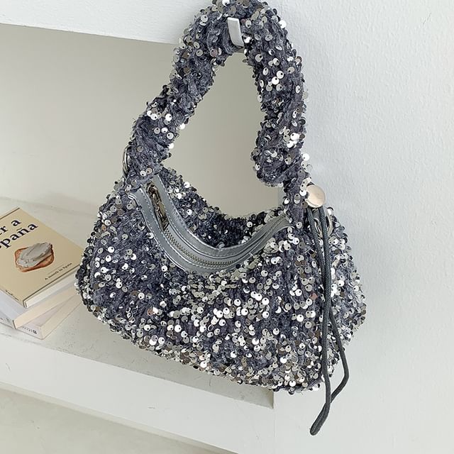 Handle Top Bag Sequin Crossbody