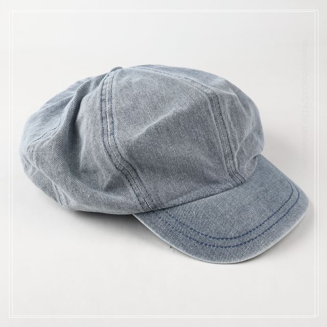 Ribbon Newsboy Cap Denim
