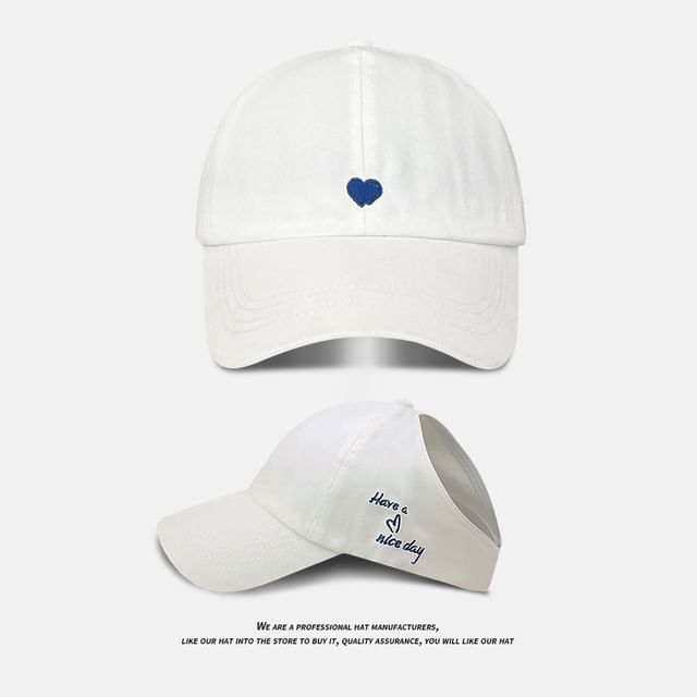 Heart Embroidered Baseball Cap