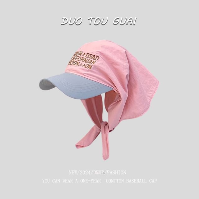 Lettering Cap with Two Headkerchief Baseball Tone Embroidered