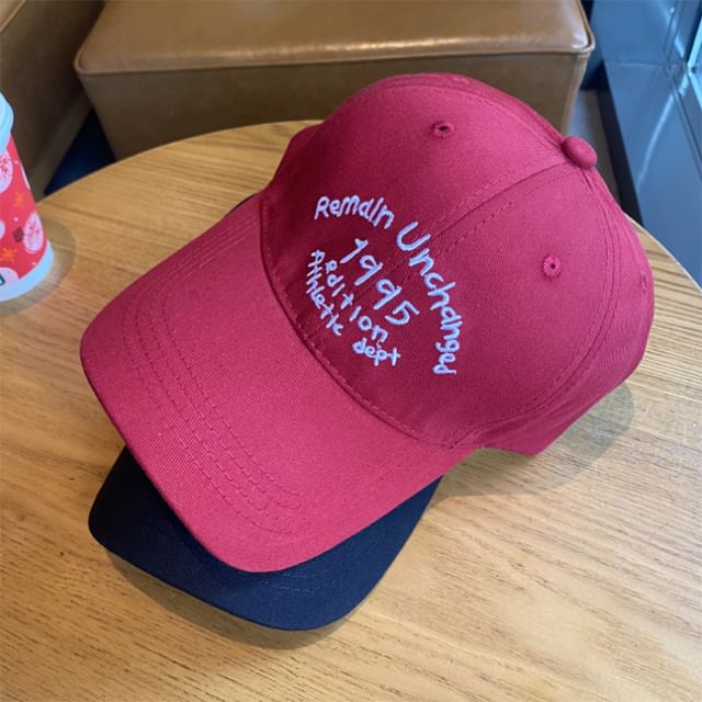 Lettering Cap Baseball Embroidered