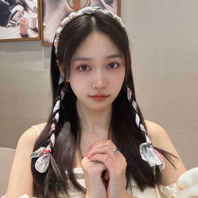 Faux Head Band Pearl