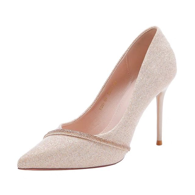 Glitter Pointy Heel Pumps High