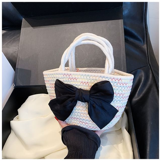 Tote Woven Bag Bow