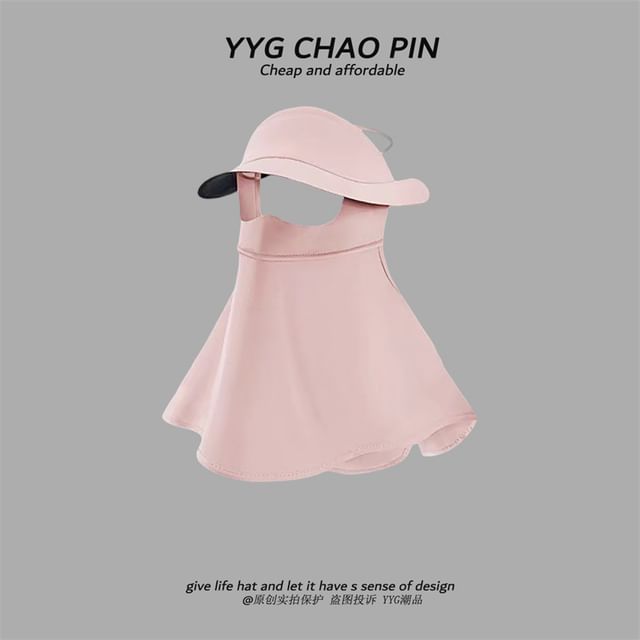 with Face Flap Cover Sun Neck Plain Protection