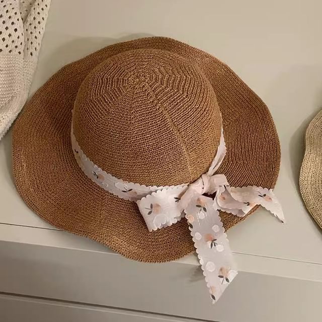 Straw Hat Floral Sun