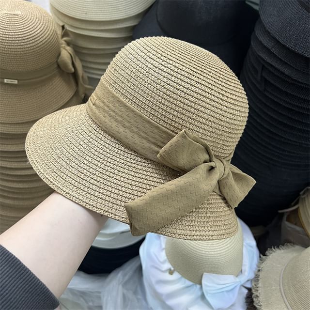 Sun Hat Straw Bow