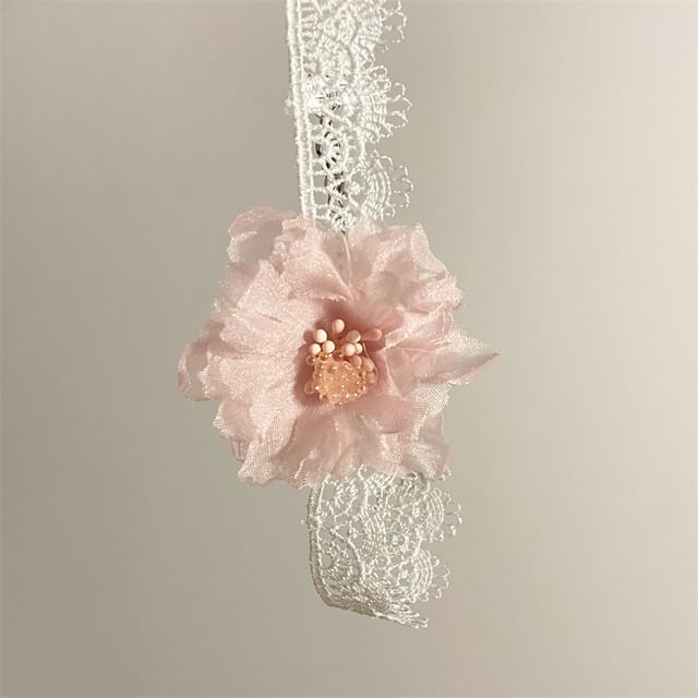 Choker Fabric Floral Lace