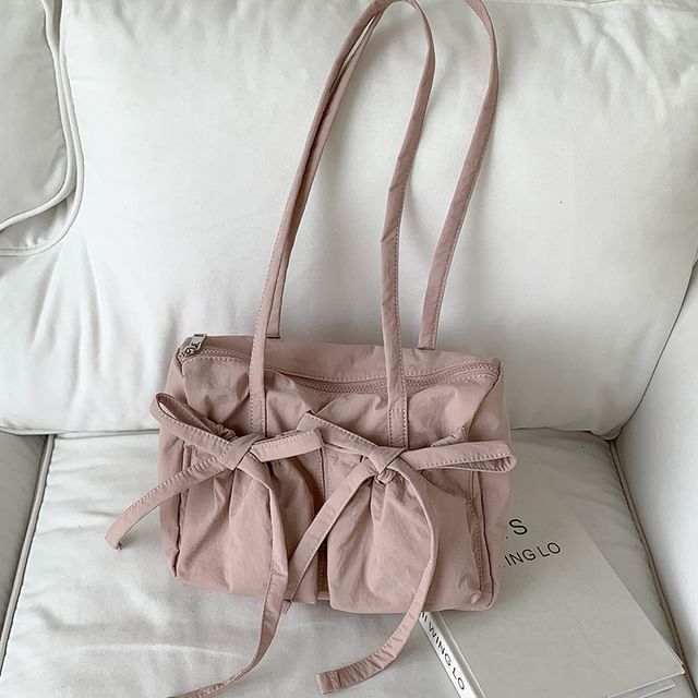 Tote Nylon Bag Accent Plain Bow