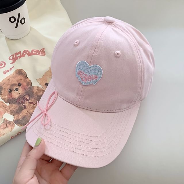 Heart Baseball Embroidered Cap