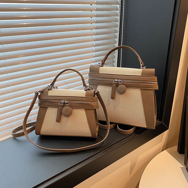 Tone Top Handle Crossbody Bag Two