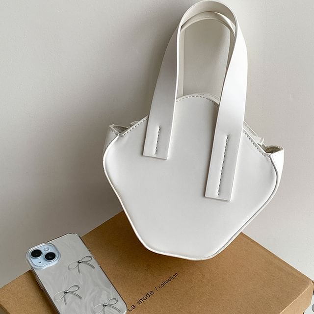 Handle Top Crossbody Leather Plain Faux Bag