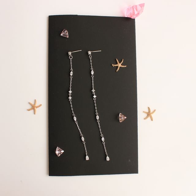 Threader Rhinestone Alloy Earring