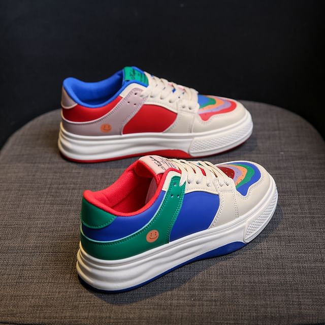Block Color Sneakers Platform