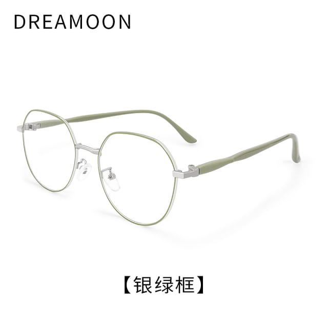 Blue Metal Round Eyeglasses Light Blocking Frame