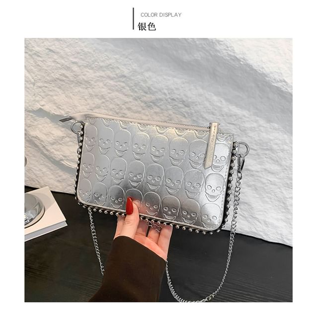 Patterned Chain Crossbody Bag Strap Skull