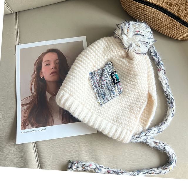 Pom Earflap Hat Melange
