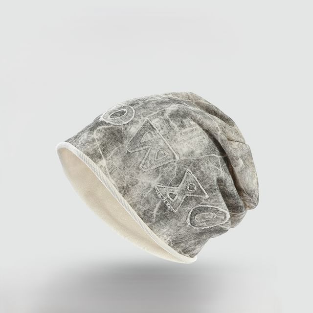 Dye Tie Lettering Beanie Applique