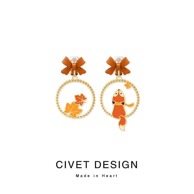 Fox Hoop Earring / Clip On Earring