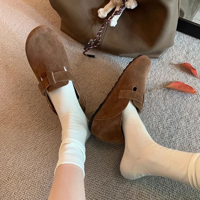 Slip Platform Suede Ons Buckled