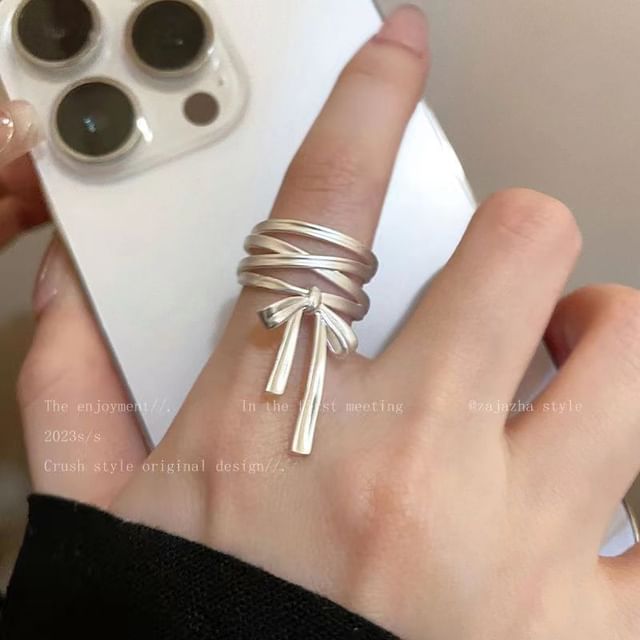 Bow Open Alloy Ring