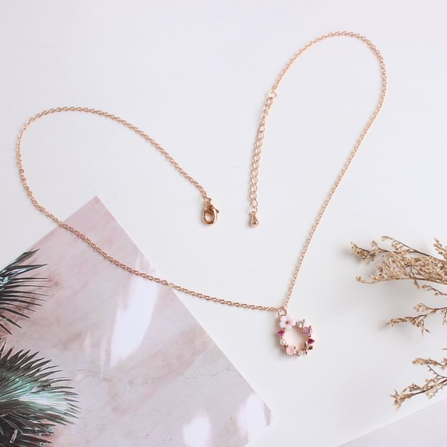 / Bracelet Rhinestone Alloy Floral Necklace (Various Designs)