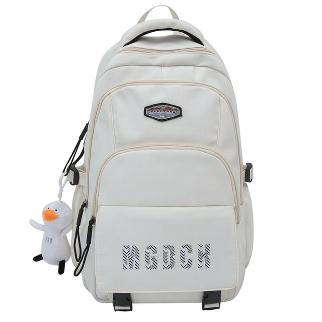Bag Backpack Nylon Print Lettering Set Laptop Charm /