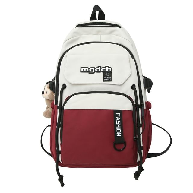 Nylon Tone Bag Lettering Set Laptop Tote Print Backpack Charm / Two