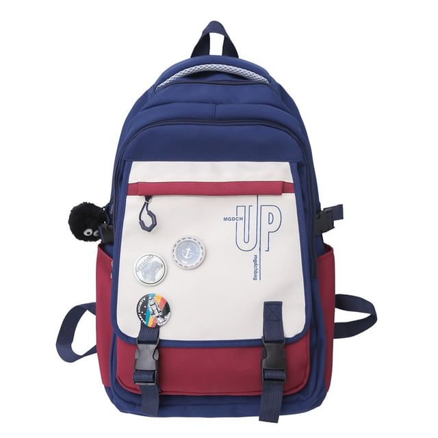 Nylon Print Backpack Laptop Lettering