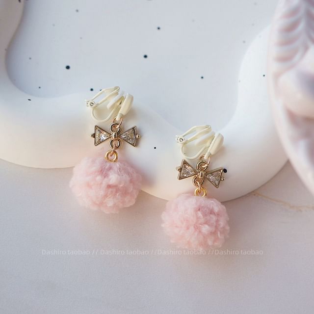 Pom Pom Drop Earring / Clip-On Earring