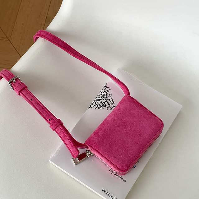 Suede Crossbody Plain Faux Bag