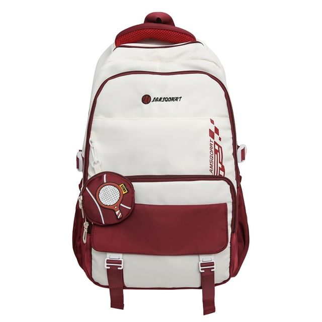 Set: Lettering Coin Purse + Buckled Backpack Nylon