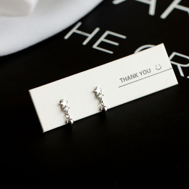 S925 Ear Star Sterling Earring Silver Cuff Huggie /