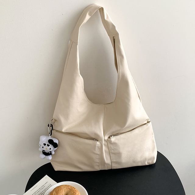 Multi-Pocket Tote Bag Faux Leather