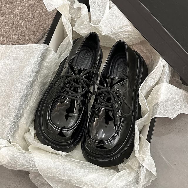 Platform Chunky Shoes Heel Lace-Up