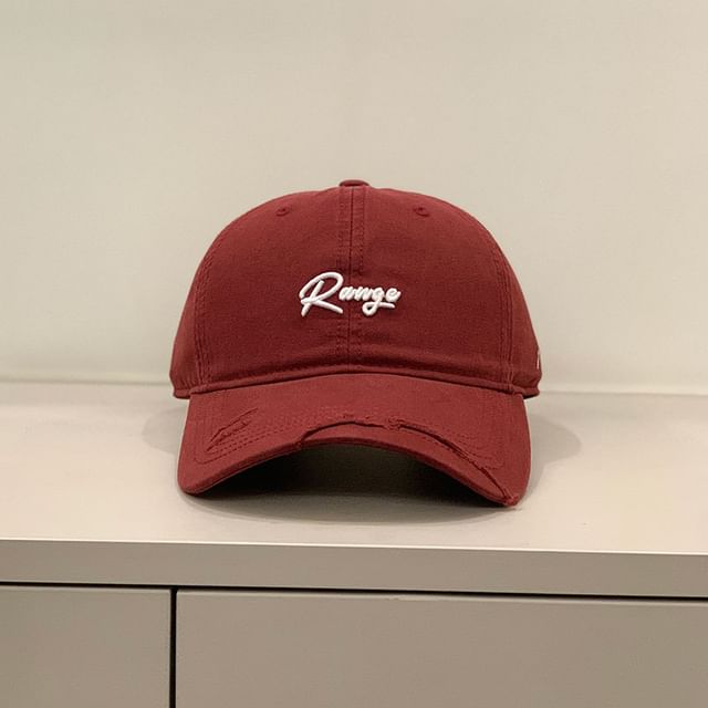 Letter Cap Distressed Embroidered