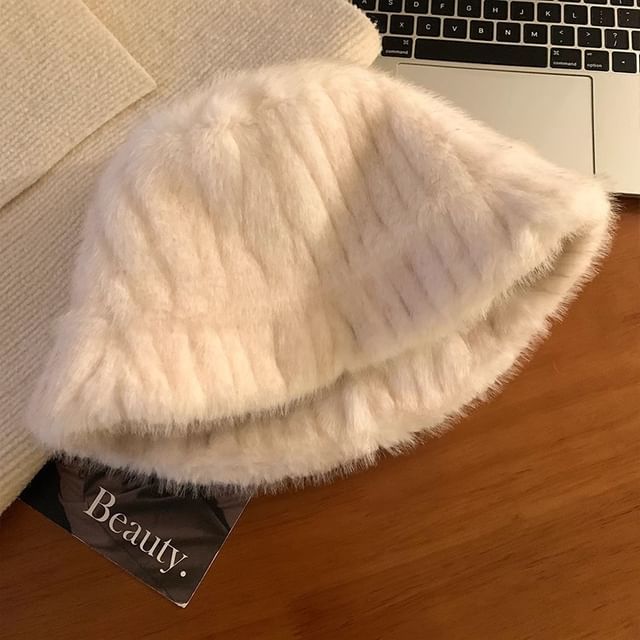 Bucket Plain Hat Fluffy