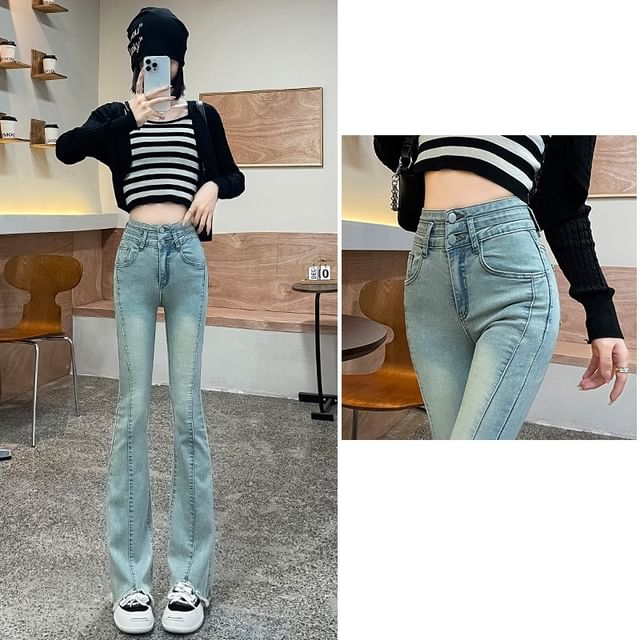 Fringed Waist Designs) High Jeans (Various Bootcut Washed