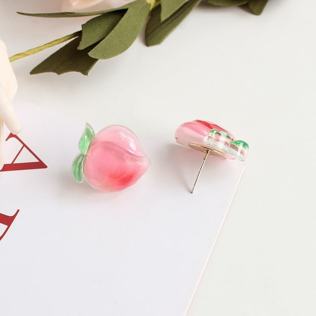Stud On Clip Peach / Earring