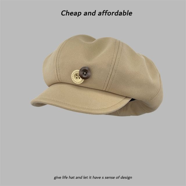 Cap Plain Newsboy Buttoned