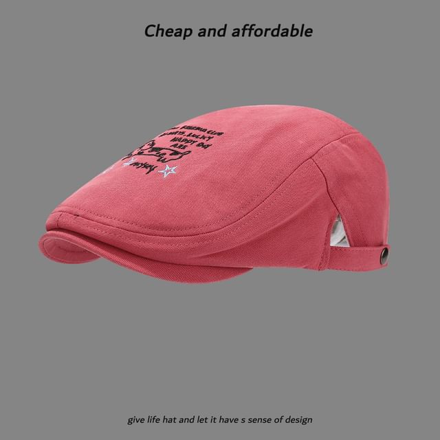 Embroidery Cartoon Hat Newsboy