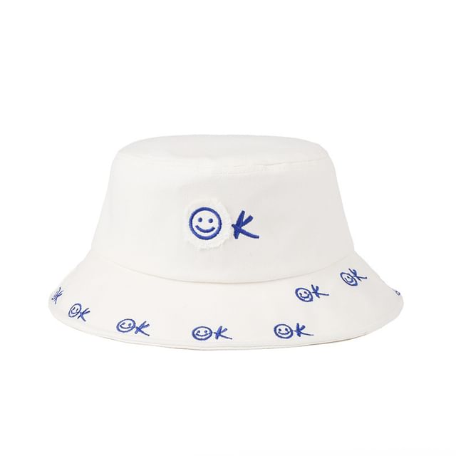 Face Smiley Bucket Hat Embroidered