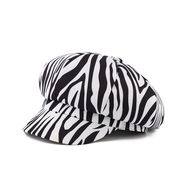 Newsboy Animal Print Cap