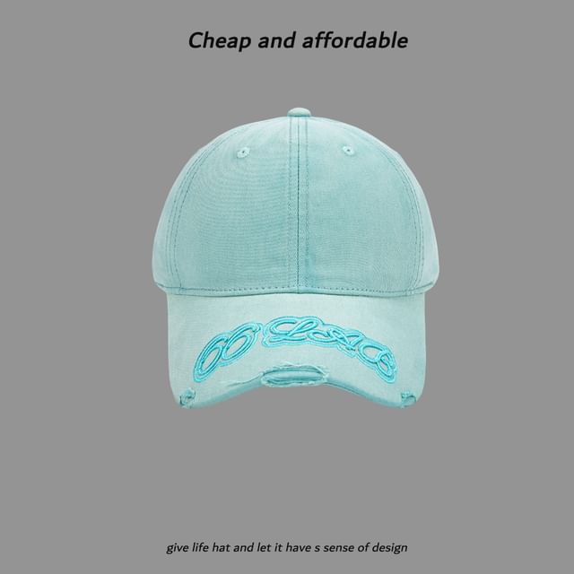 Embroidered Washed Lettering Cap Baseball