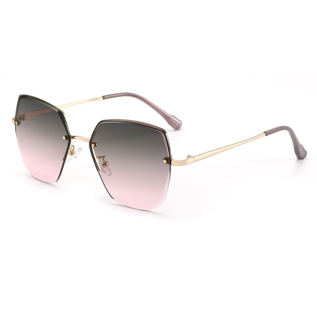 Rimless Geometric Sunglasses Oversized